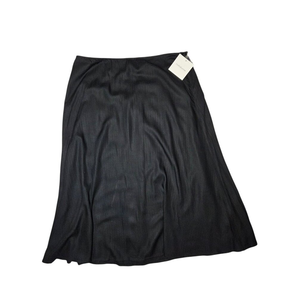 Croft & Barrow A-Line Black Midi/Below Knee Rayon Skirt 14‎ NWT Waist 32"